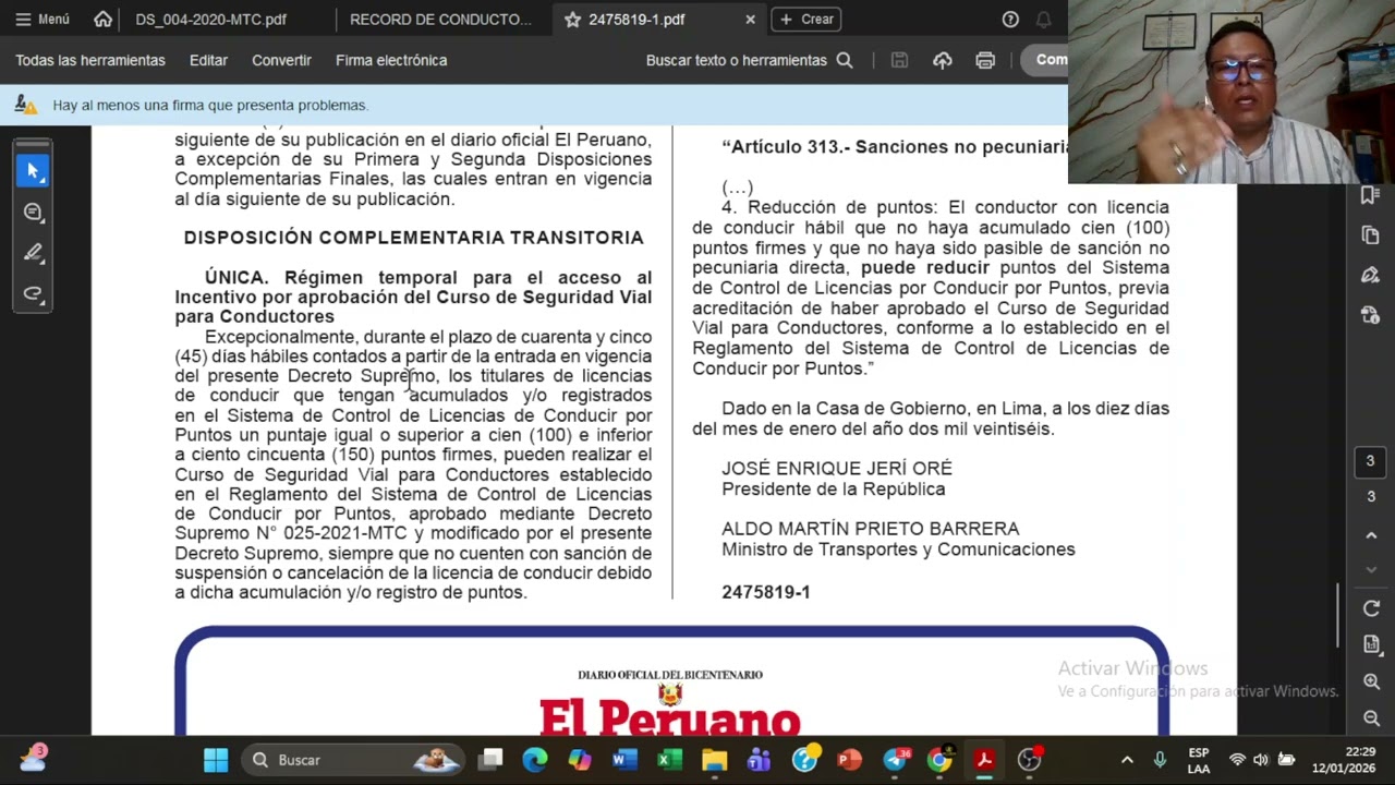 Decreto Supremo 001-2026 Recupera de 100 hasta 150 puntos. #mtc #abogado #multasdetransito 🚨👨🏻‍⚖️⚖️