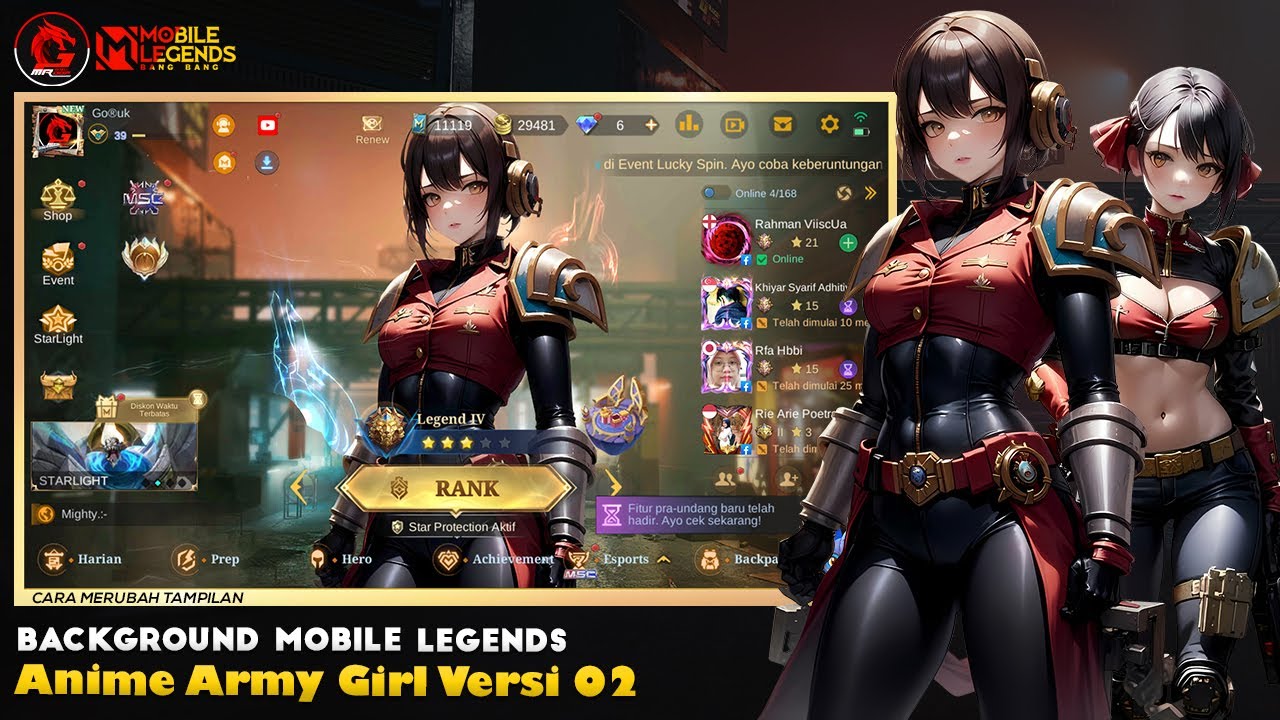 Background ML Terbaru Anime Keren Army Girl v2