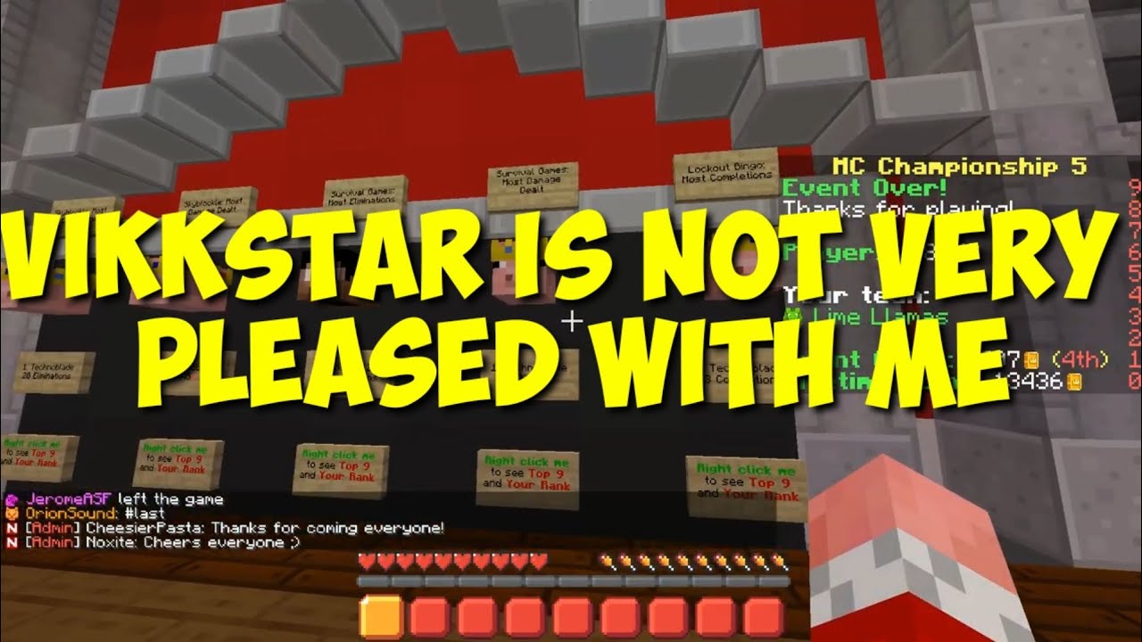 Vikkstar isn't pleased with Tommy trying to join the Sidemen - Techno POV - Minecraft Championship 5