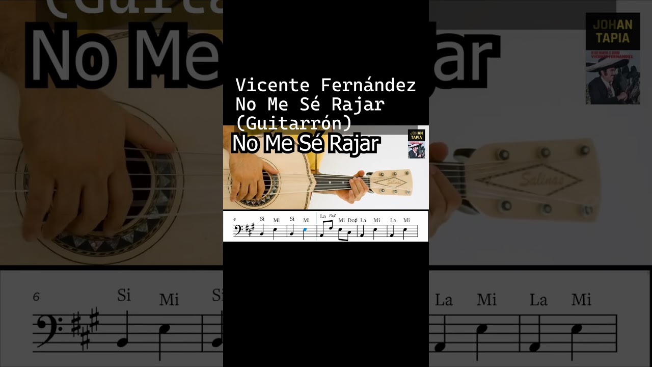 Vicente Fern&aacute;ndez   No Me S&eacute; Rajar Guitarr&oacute;n #Mexico #Mariachi #Guitarron #JohanTapia