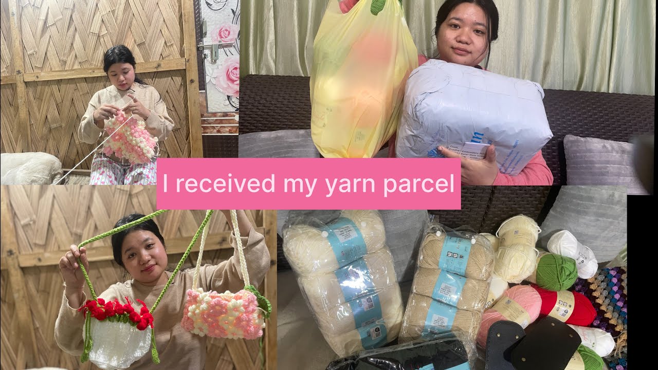I finally received my yarn parcel/yarn  unboxing vlog📦🧶