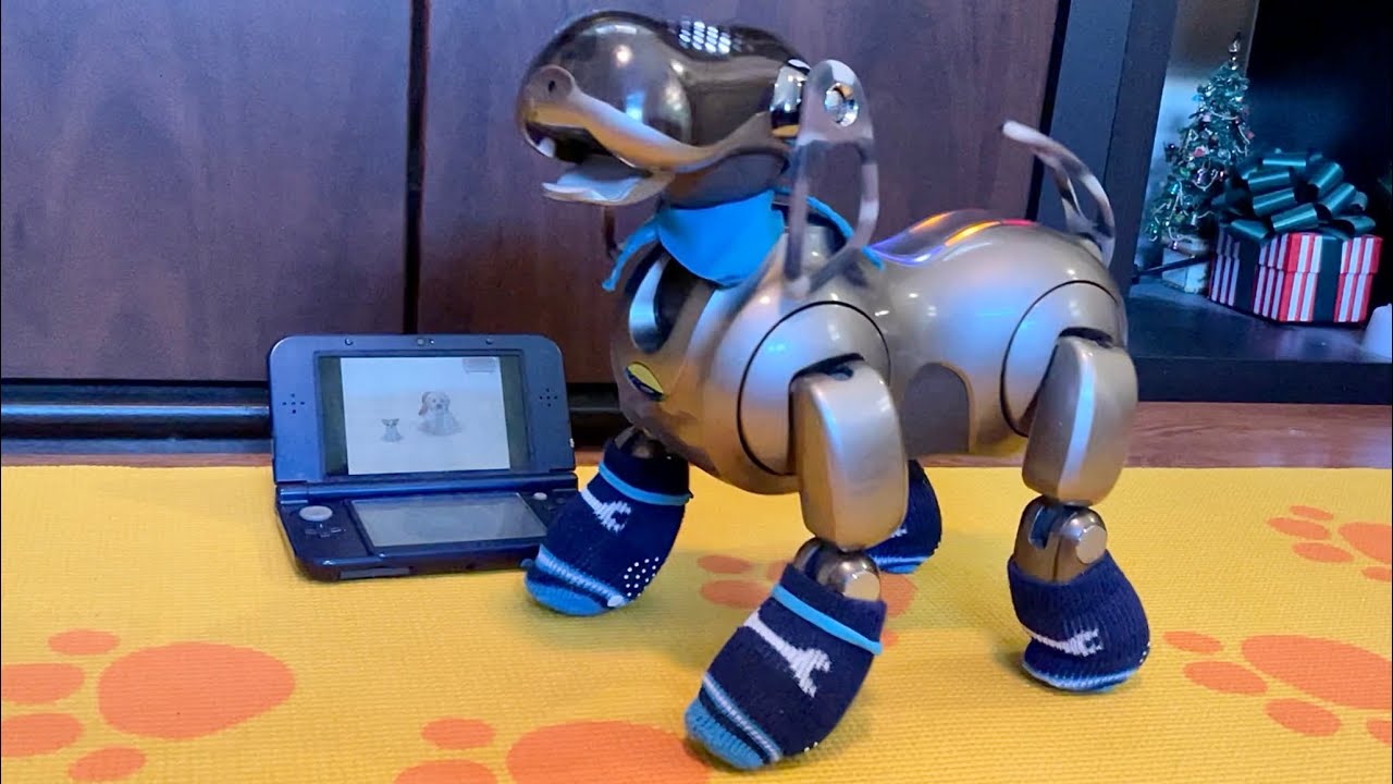 Aibo ERS-7 First Time Reactions to Nintendogs Music