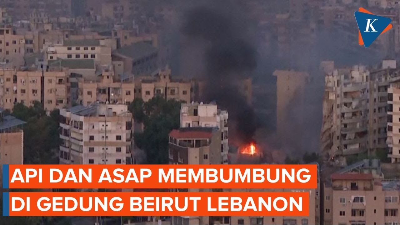 Potret Api Terlihat di Gedung Beirut Usai Serangan Israel