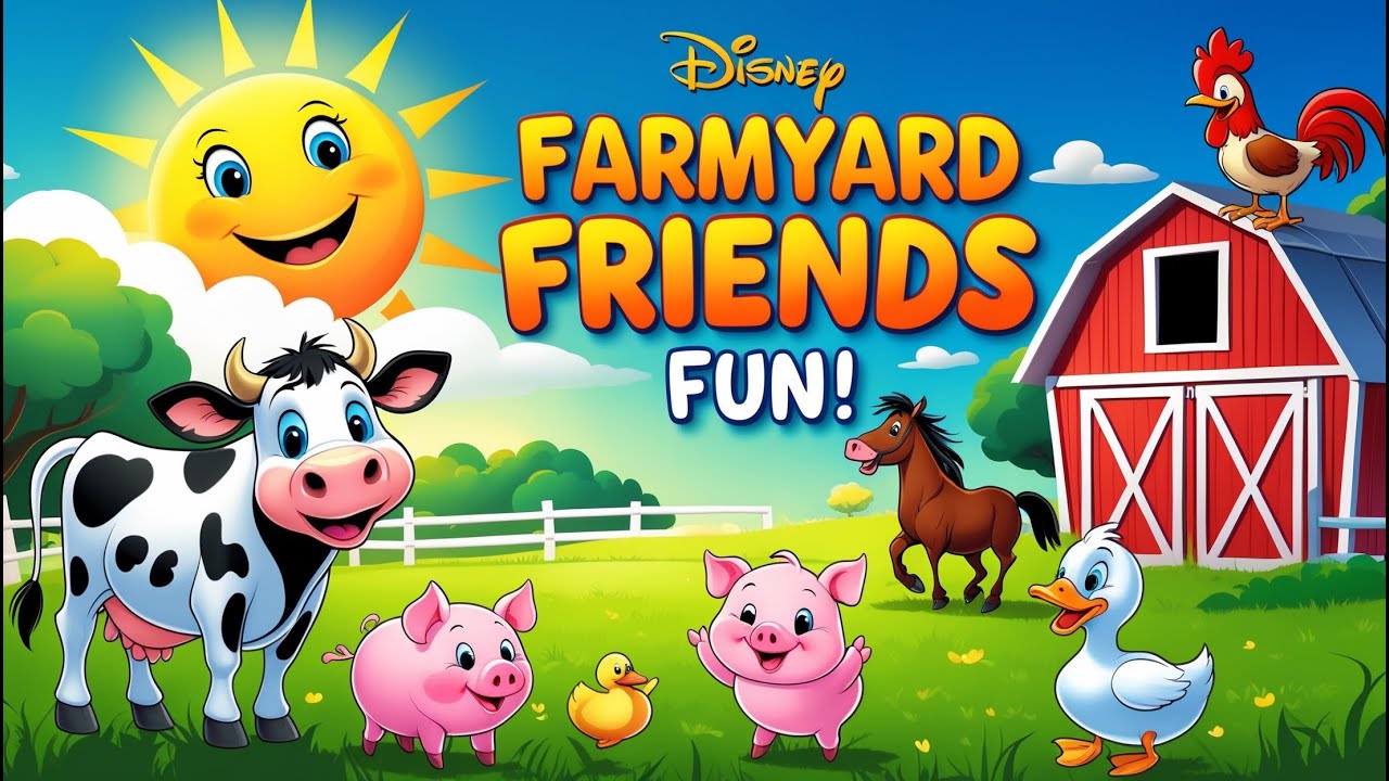 Farmyard Friends | Fun Kids Rhyme About Farm Animals  | Cute Bedtime Song for Children