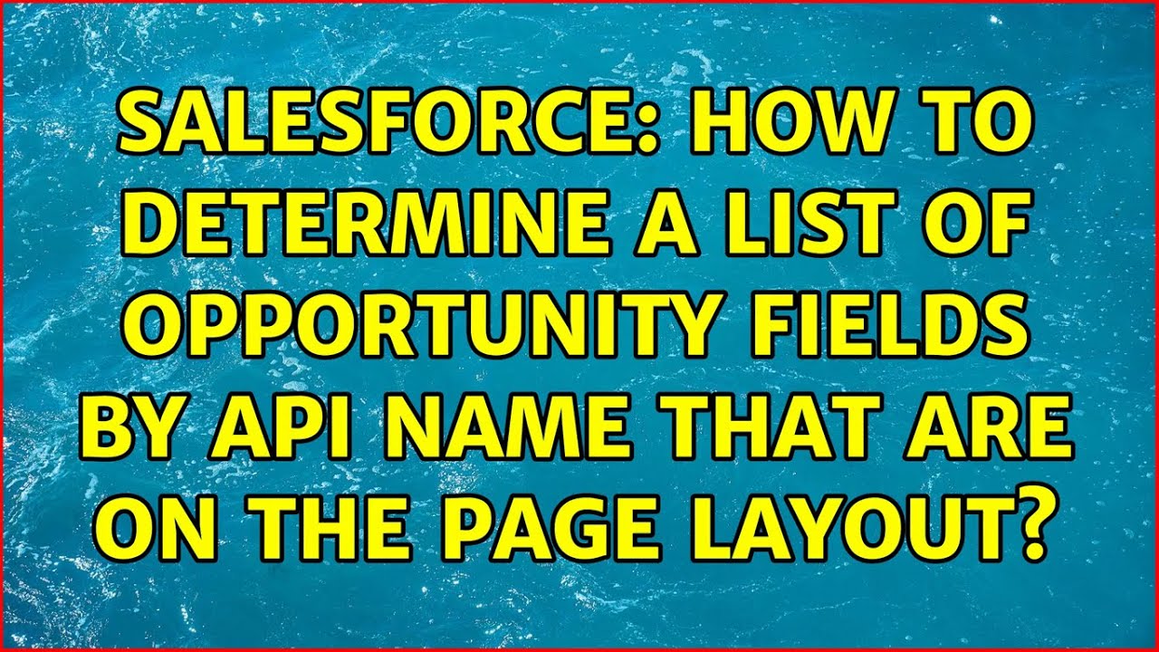 Salesforce: How to determine a list of Opportunity fields by API name that are on the page layout?