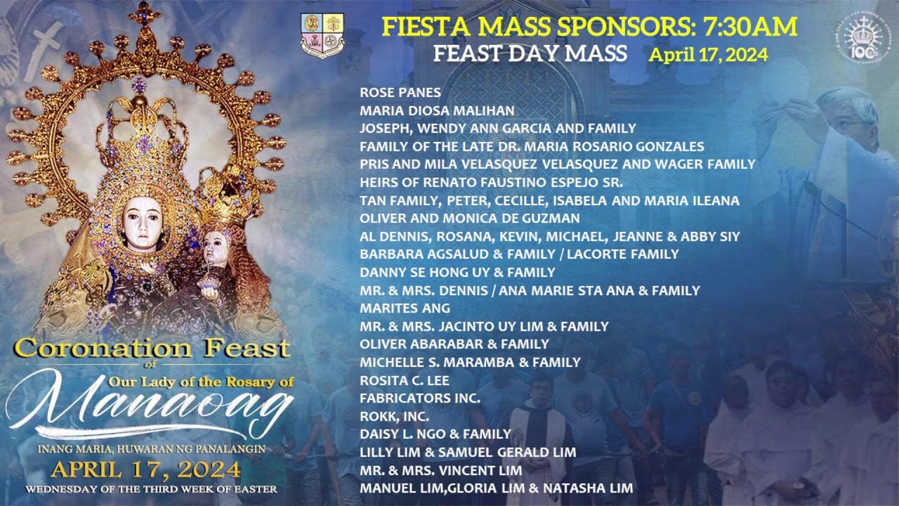 MANAOAG MASS - Coronation Feast of Our Lady of the Rosary of Manaoag - April 17, 2024 / 4:00 p.m.