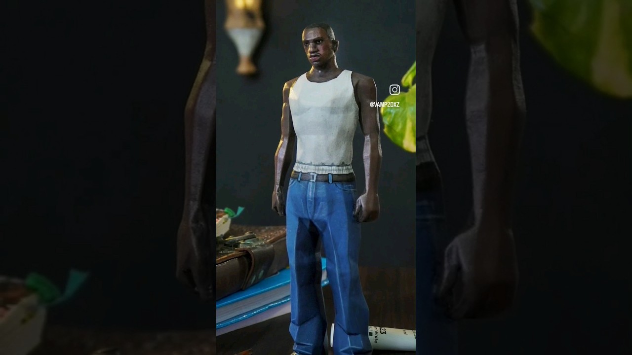 3d Printed and Painted Carl Johnson figure | GTA San Andr&eacute;s #sanandreas  #cj