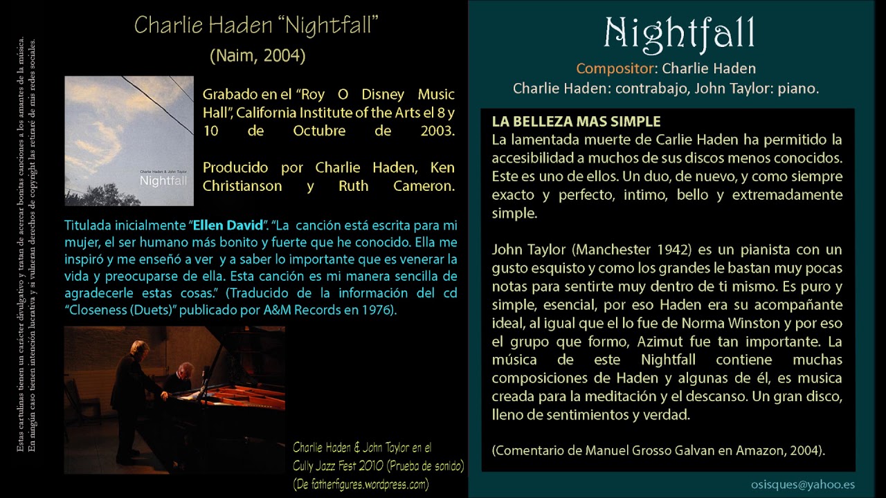 Nightfall (Charlie Haden) - Charlie Haden & John Taylor