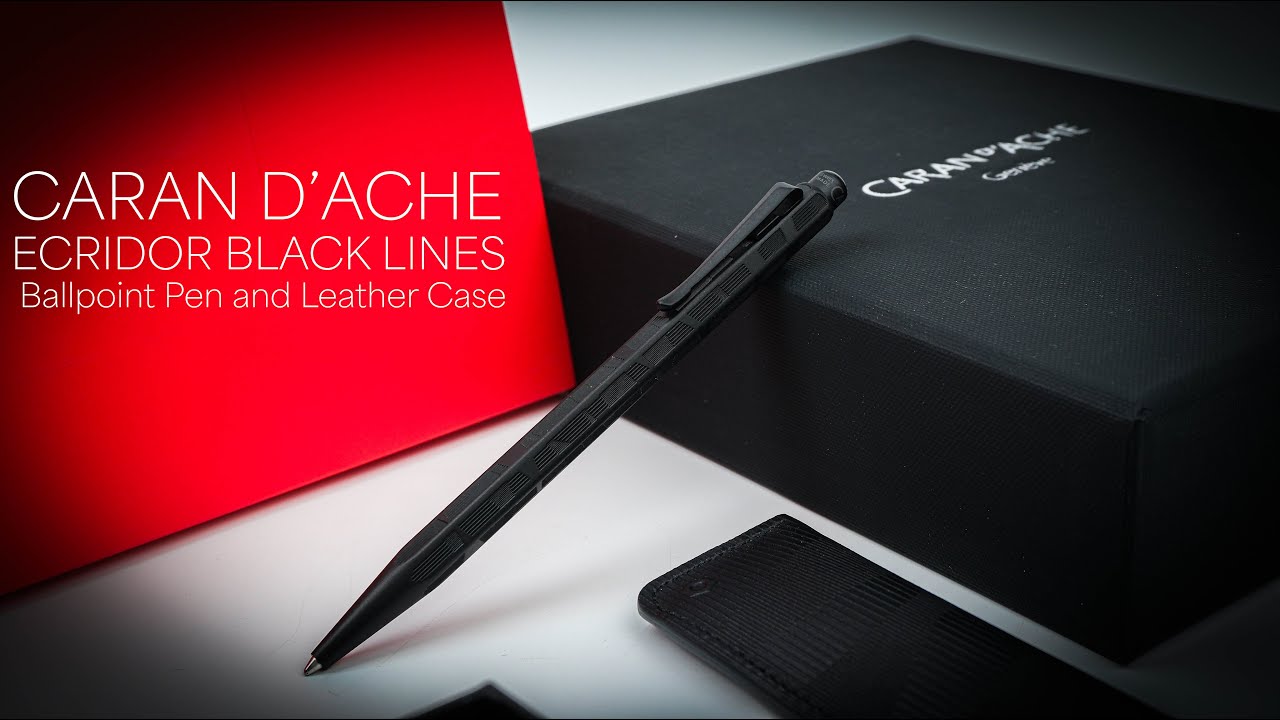 CARAN D'ACHE ECRIDOR BLACK LINES | Ballpoint Pen and Leather Case