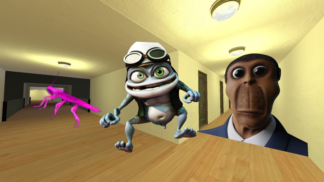 MY NAME IS CRAZY FROG TAPAKAH AND REALISTIC OBUNGA IN LIMINAL HOTEL GMOD #crazymod1m #gmod #nextbot