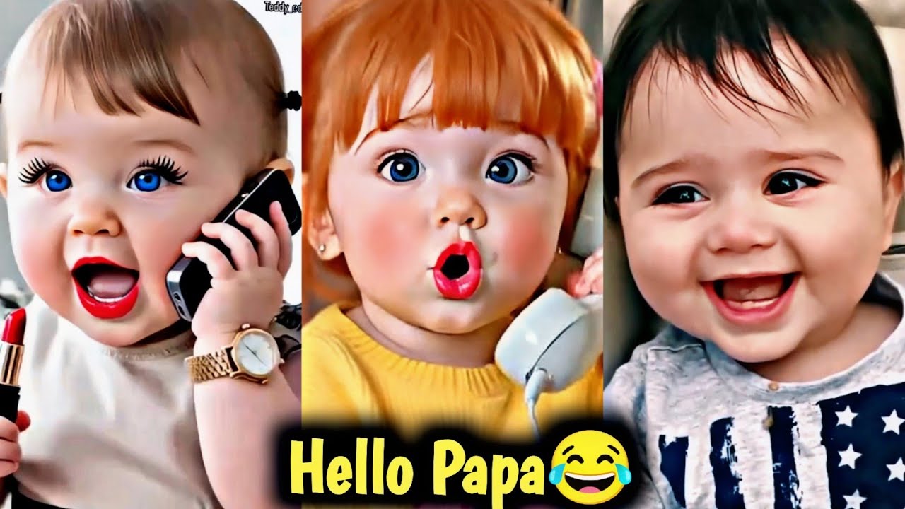 😂 Самые смешные моменты смеха малышей | Милый малыш говорит «Привет, папа» | Очаровательное видео...