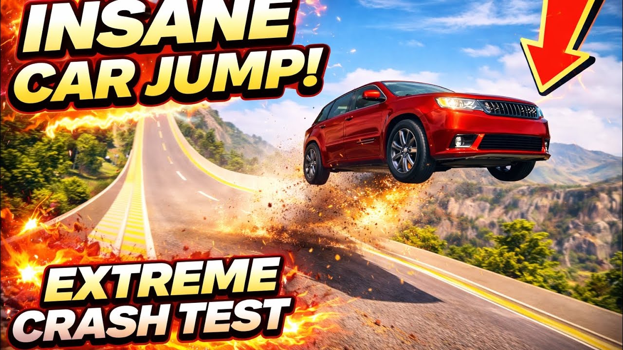 Insane Car Jump Off a Massive Hill! Extreme Crash Test & High Speed Impact 🚗💥