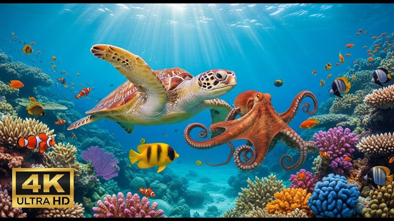 🌊 Beautiful Underwater World 4K – Tropical Fish & Calming Ocean Sounds