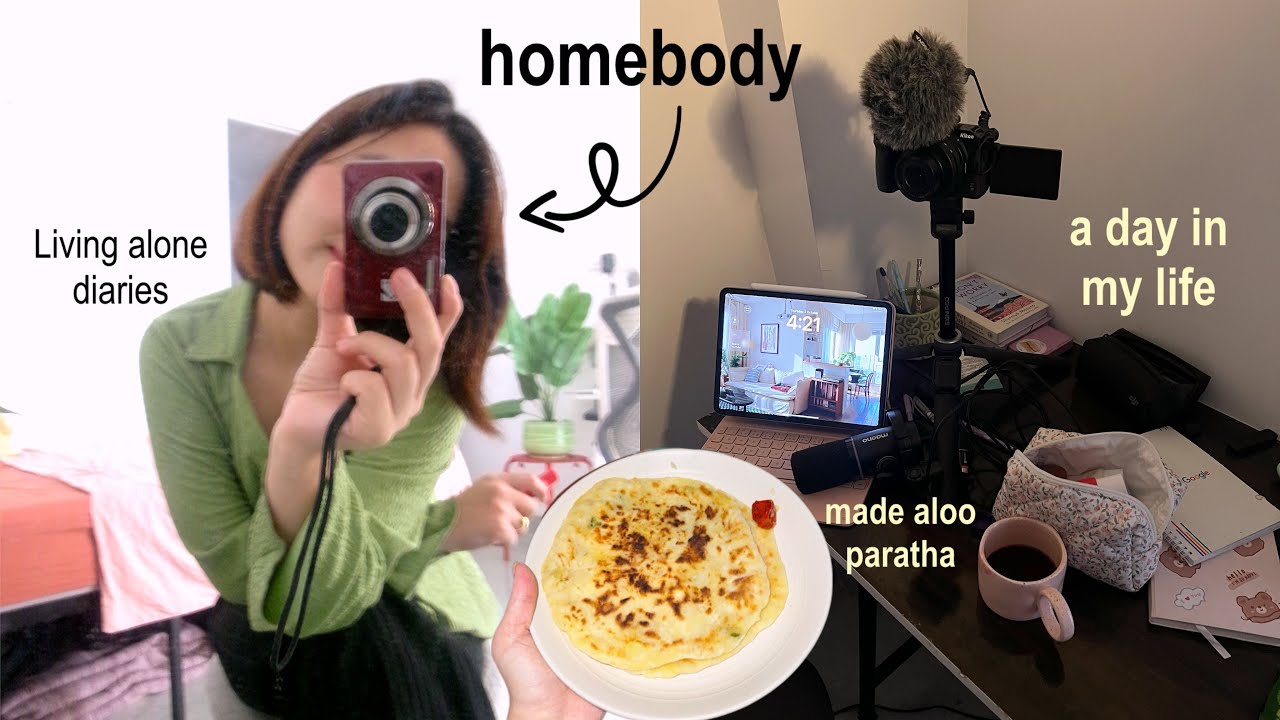 Living Alone Diaries 🛋️| homebody🪞| Made Aloo Paratha for Dinner🧑🏻‍🍳🌯