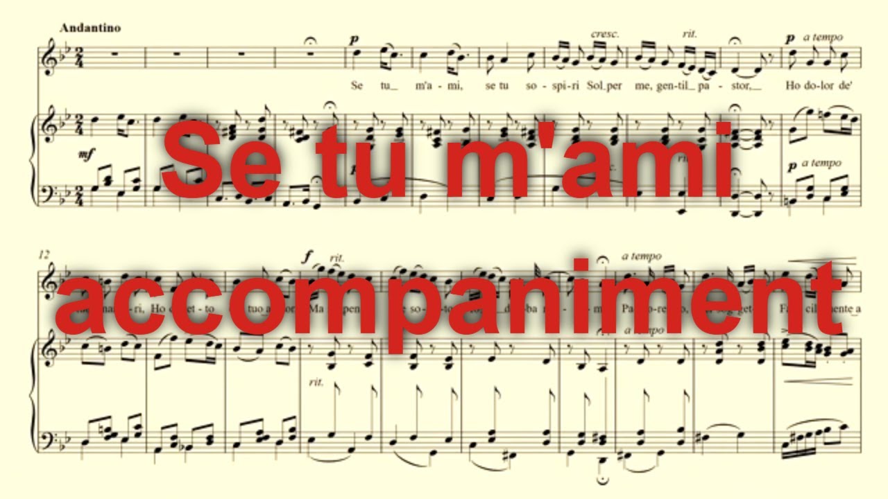Se tu m'ami accompaniment  –  G minor – Se tu mami accompaniment G minor