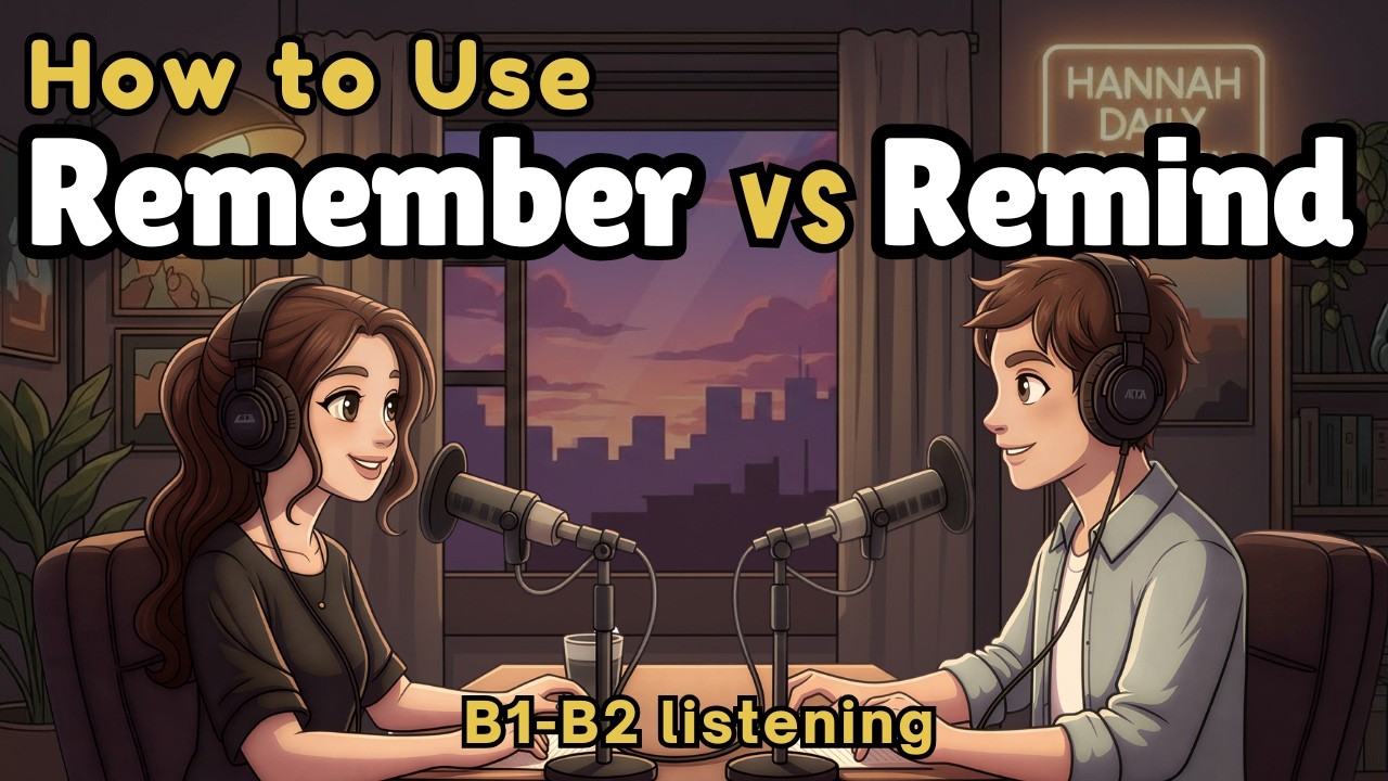 How to Use REMIND vs REMEMBER in English | B1–B2 Learners