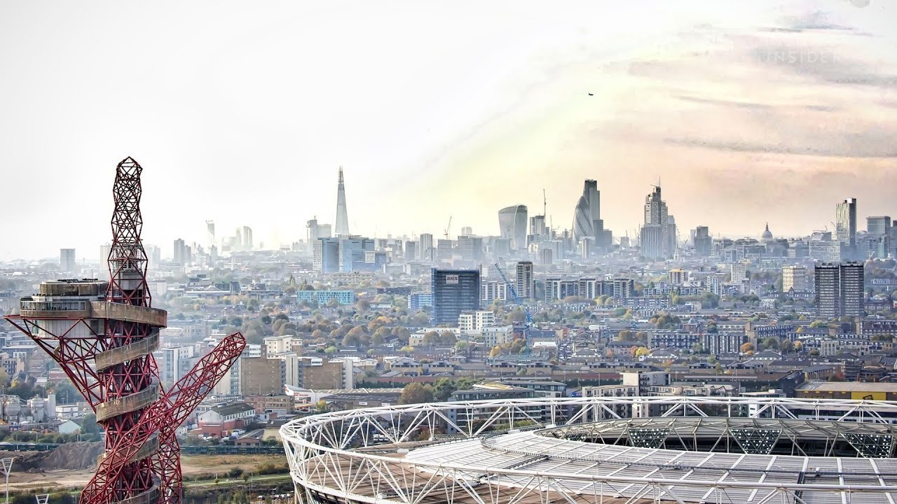 Time-lapse footage shows the rapid development around London's Olympic Park since 2014