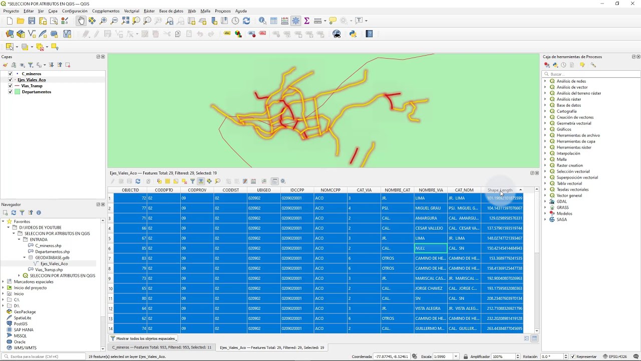 SELECCION POR ATRIBUTOS (EXPRESION) EN QGIS [Giseando con Davies Tantas]