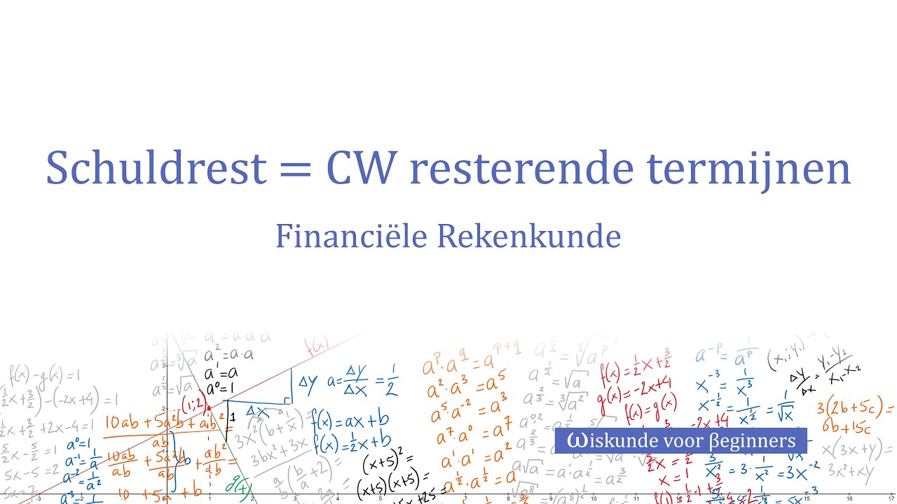 Restschuld = CW van resterende termijnen