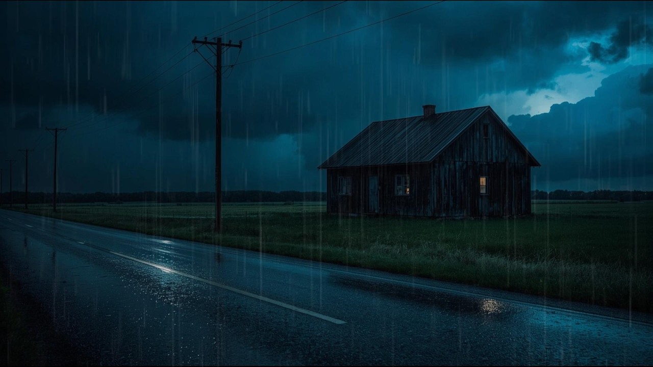 Peaceful Rain ASMR At Lonely Road | Calm Night Rain Ambience & Deep Sleep, Relaxation