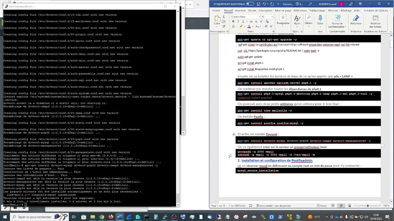 🔴Messagerie -1: Comment installer serveur de mesagerie Postfix Dovecot et webmail Rainloop