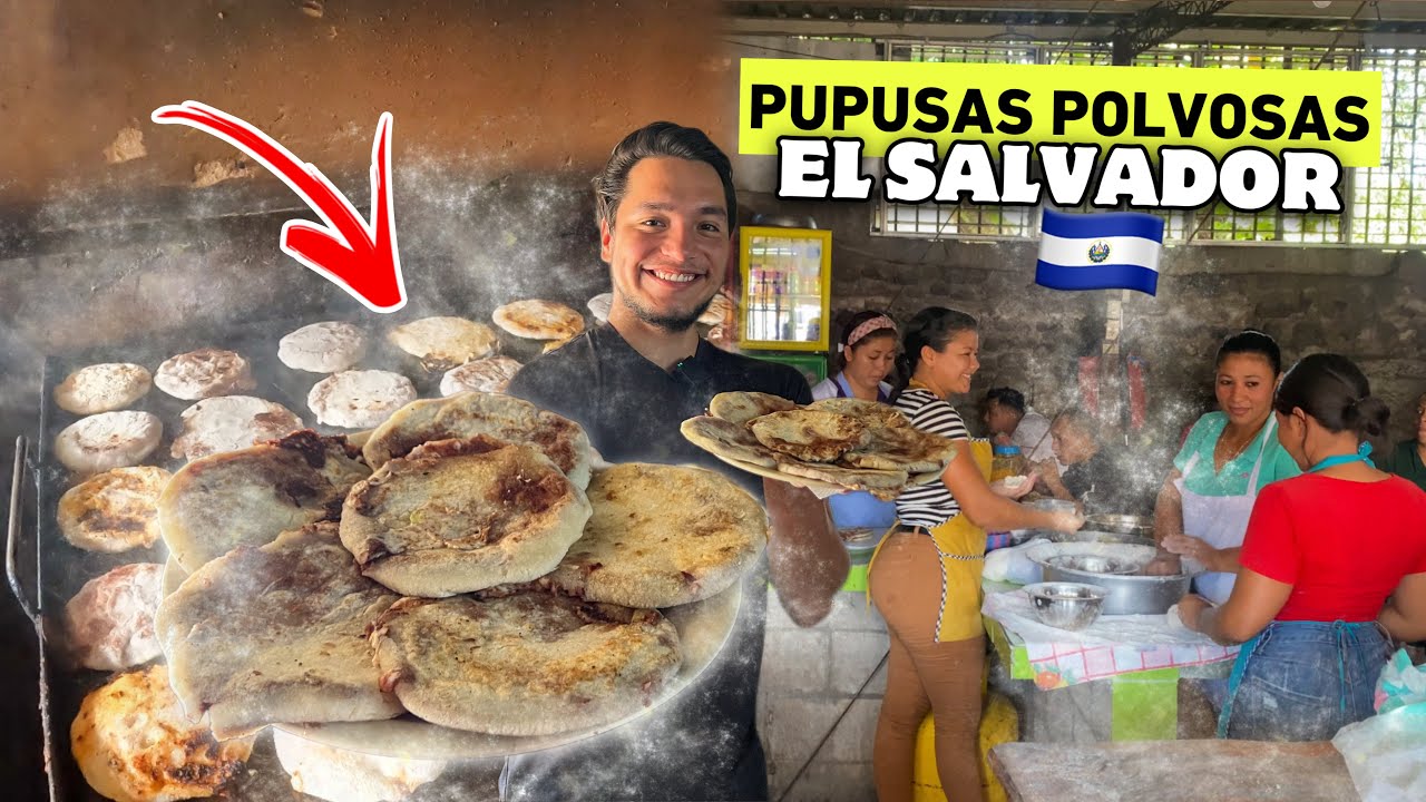 PROBANDO las PUPUSAS POLVOSAS en EL SALVADOR 🇸🇻😱 ¿Son ricas? 🤔