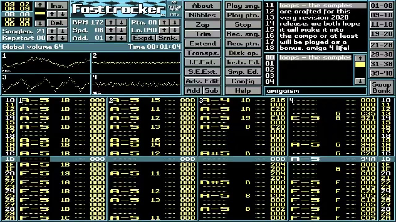Amigaism By Zombie Cats & Comatron AMIGA PC MUSIC MODULE MODS SONG PCM ATARI ST FASTTRACKER IMITATIO