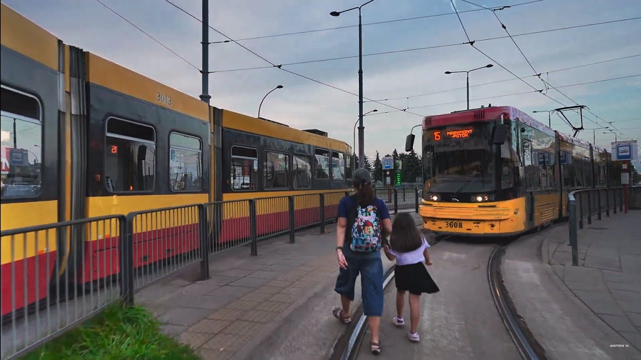 Poland, Warsaw, 15 tram ride from P+R Al. Krakowska. to Plac Wilsona