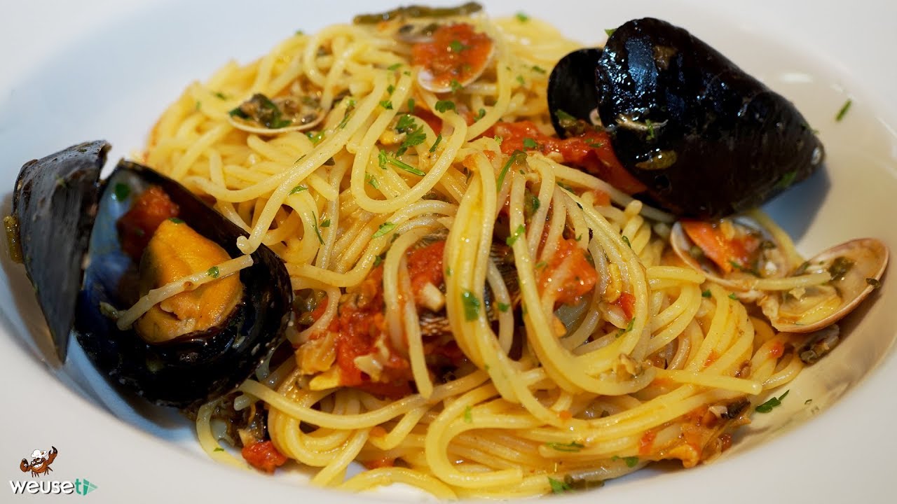 464 - Spaghetti del pirata..questa pasta l'ho sognata! (primo di mare con pomodoro crostacei alghe)