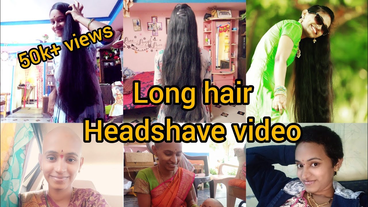 my long hair headshave full video.long hair headshave by mattam temple Aparna's lifestyle