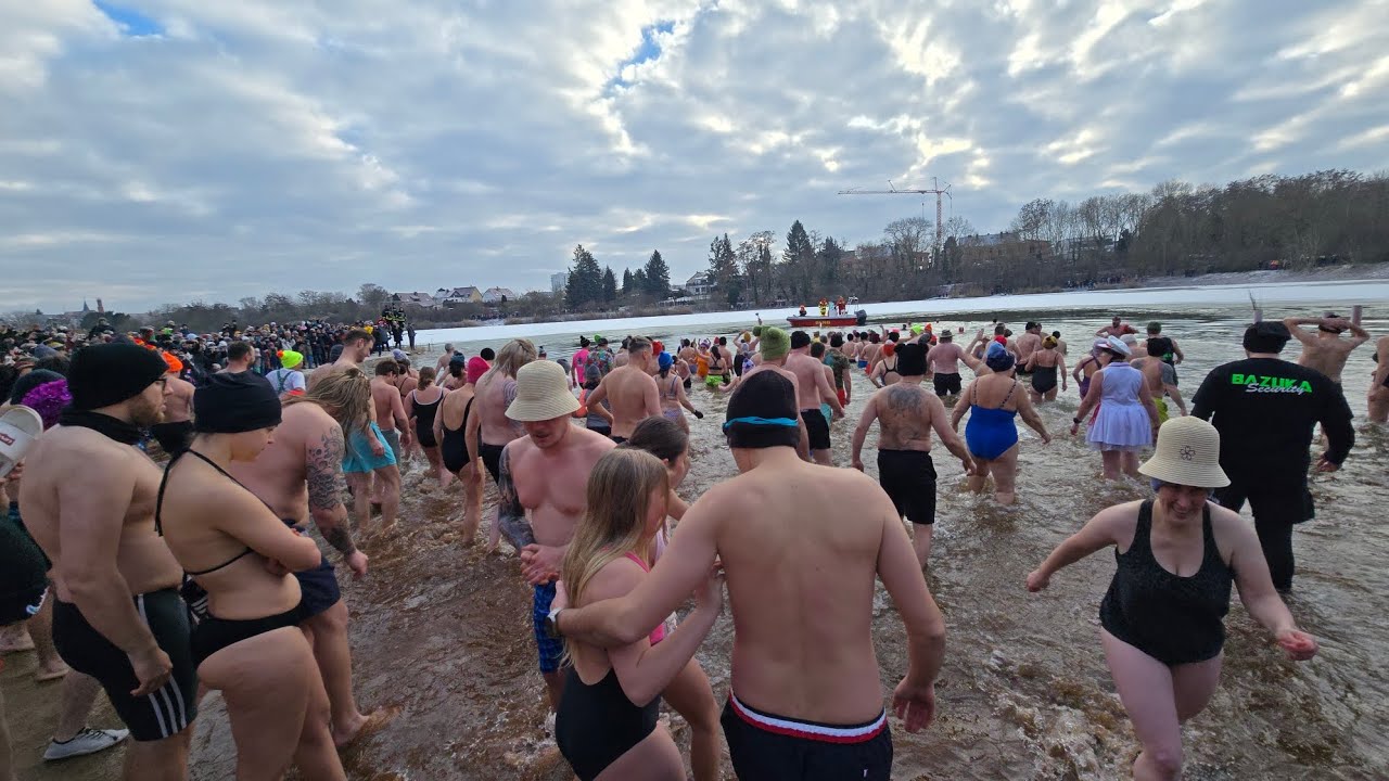 Anbaden im Heidesee Halle (Saale) am 6.1.2026