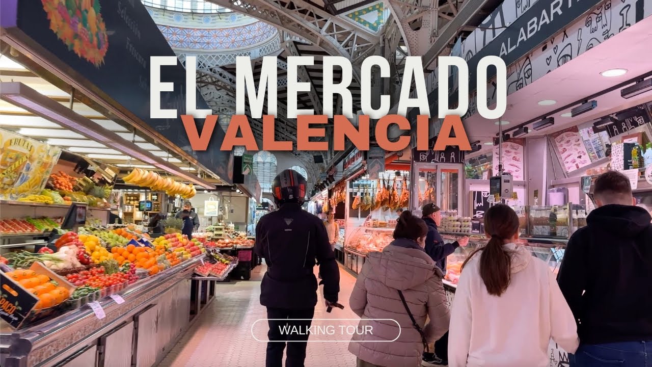 El Mercado in Valencia City Center, Spain Walking Tour 4K