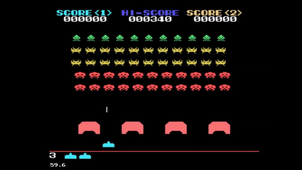 Space Invaders - Sega SG1000 Game Play