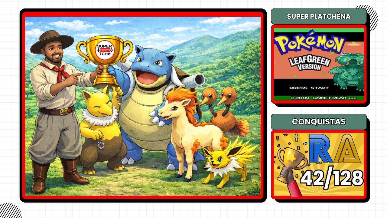#retroachievements Super PlaTchêna | Pokémon LeafGreen – Rumo à Platina (48/128) #supertche