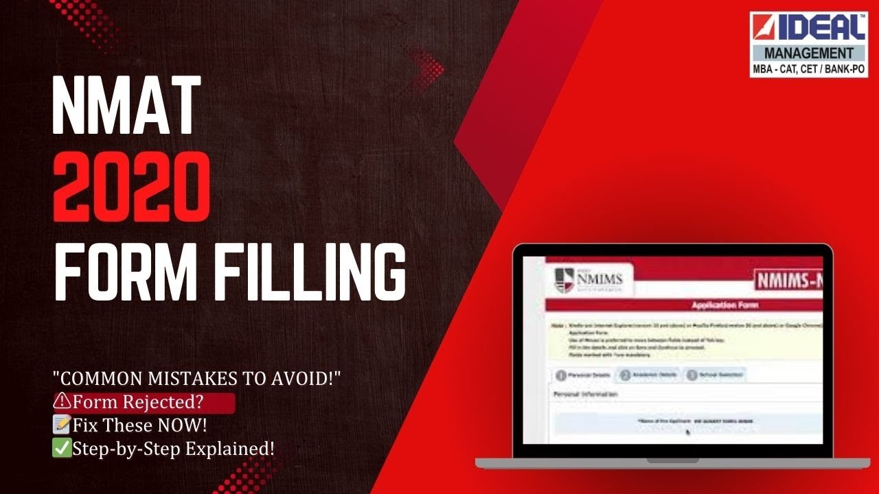 NMAT 2020 Form Filling - Step by Step process with screen shots/Exam from Home/5 free colleges