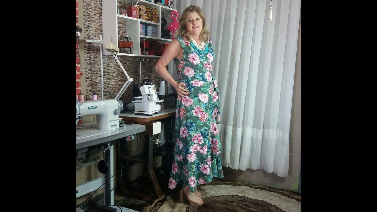 Como fazer vestido transpassado longo tend/prim/verão 2019