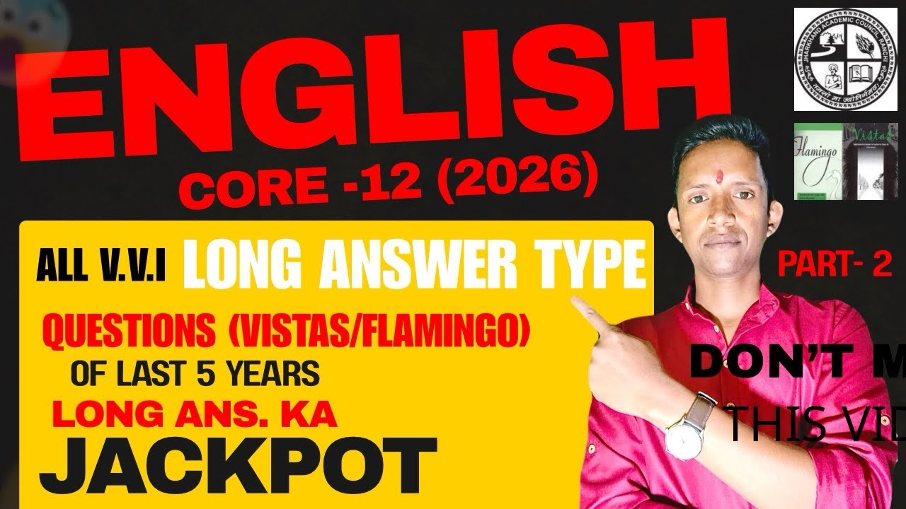 Class 12 English Core JAC Board: Flamingo & Vistas Important Questions,Board Exam Special #jacboard 