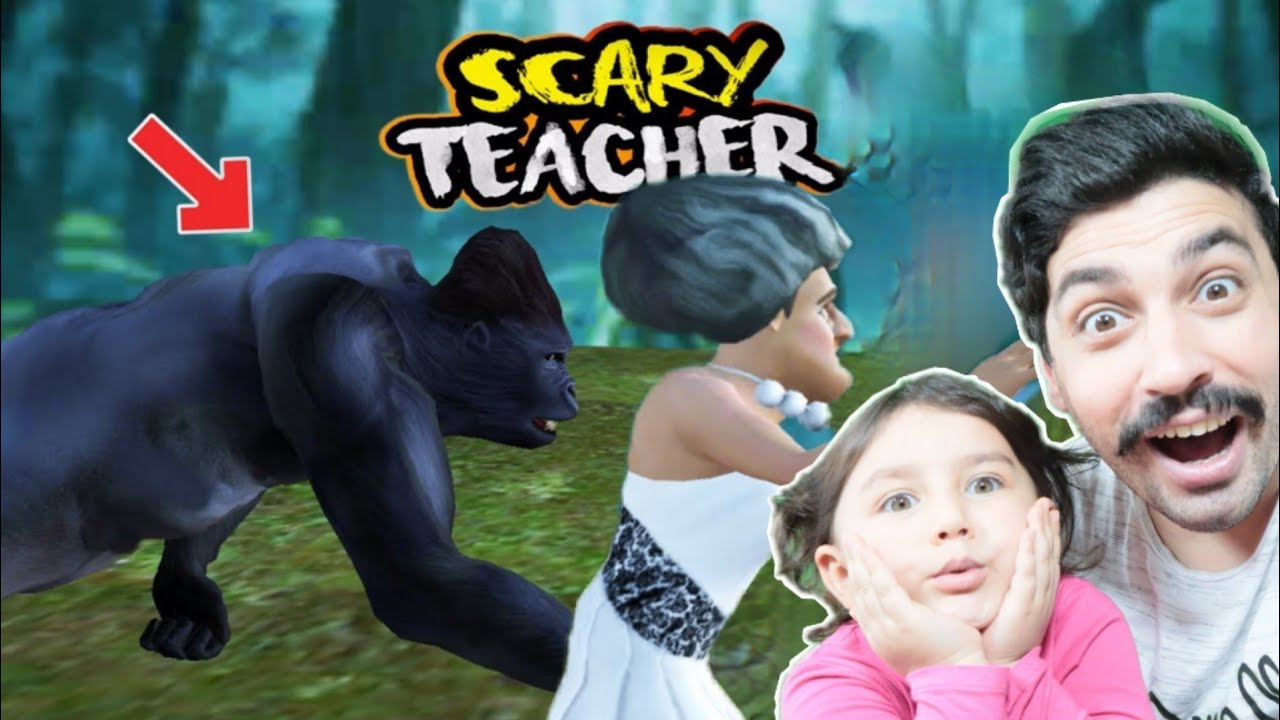MİSS T OYUNUN İÇİNE GİRDİ GORİL SALDIRDI | SCARY TEACHER 3D OYNUYORUZ!