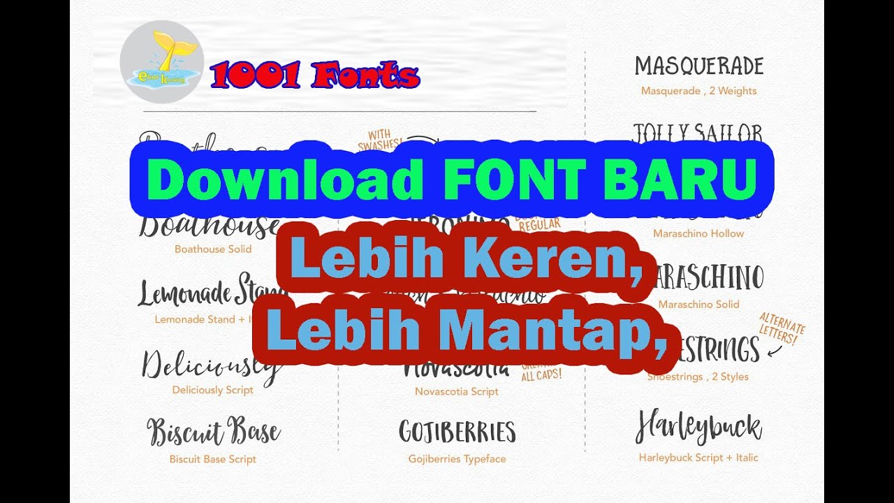 Download Font Huruf/Tulisan Baru, Keren-Keren Bro!! 1001 Fonts