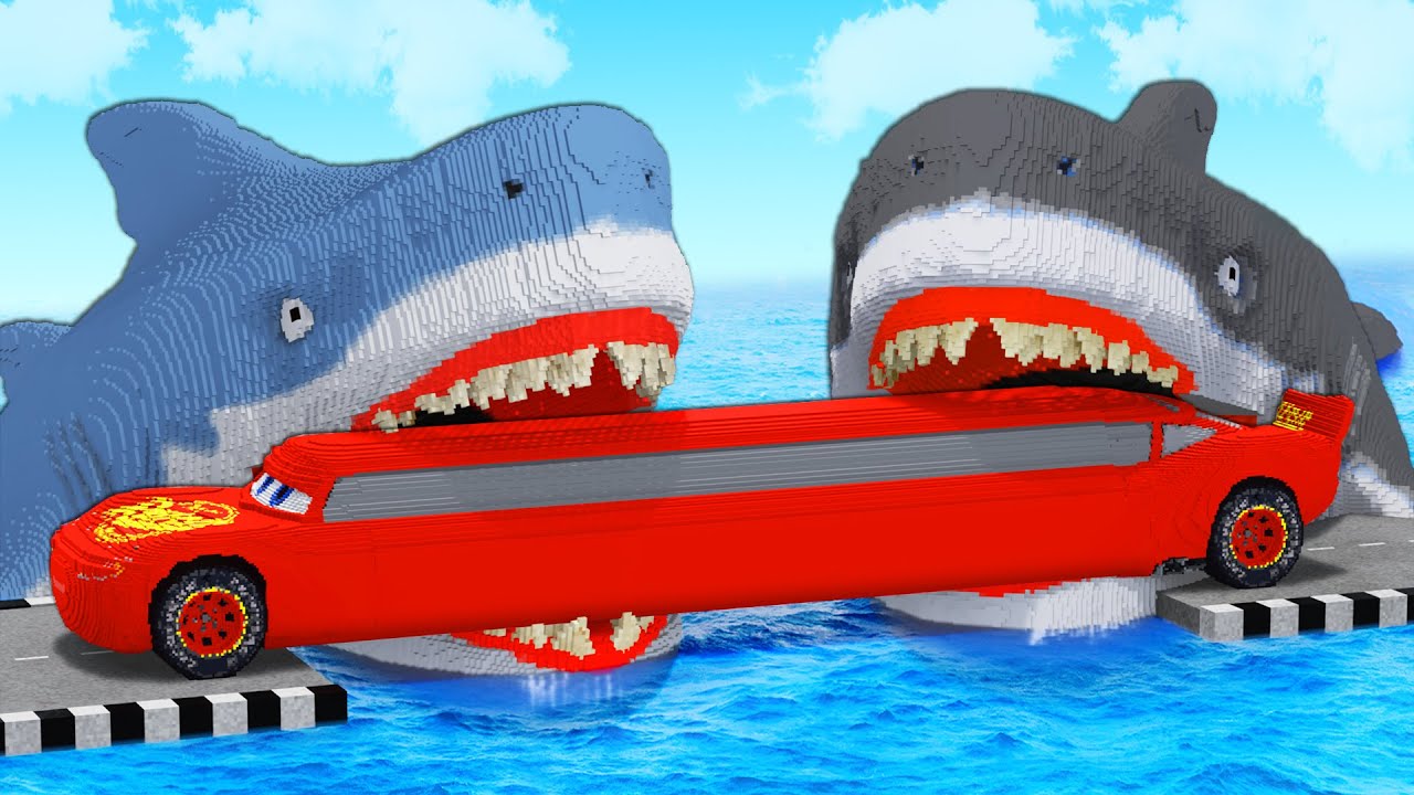 LONG CARS vs SHARK #2 in Teardown