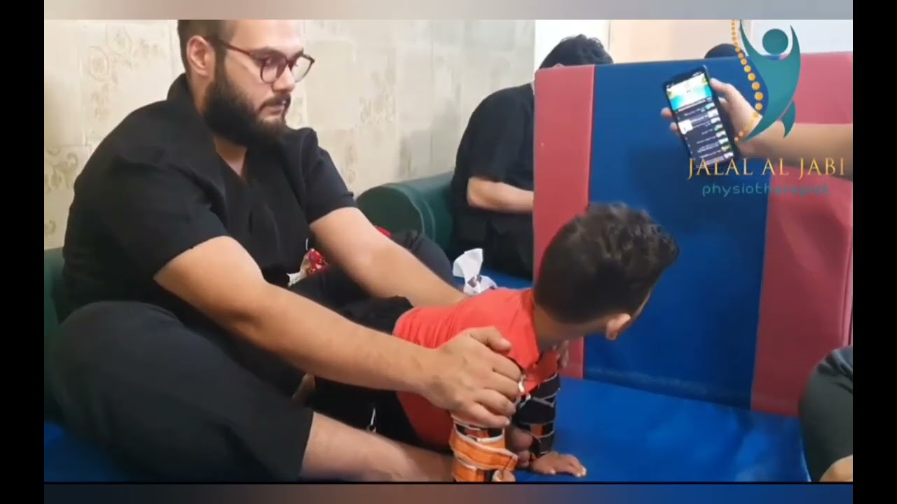 🙋_تقوية عضلات الرقبة لأطفال الشلل الدماغي 🥼_المعالج الفيزيائي:جلال غسان الجابي.