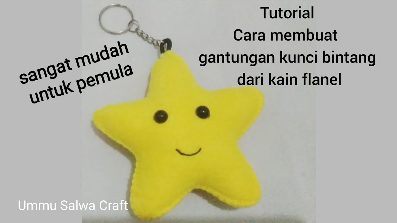 how to make a felt star keychain||cara membuat gantungan kunci bintang dari kain flanel