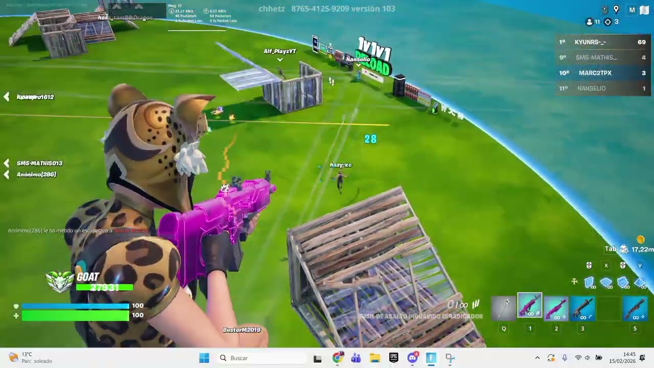 Gameplay fortnite 1v1 reload
