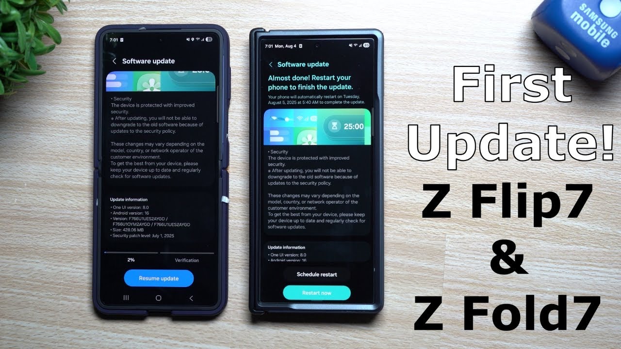 Samsung Galaxy Z Fold7 & Z Flip7 - First Software Update!