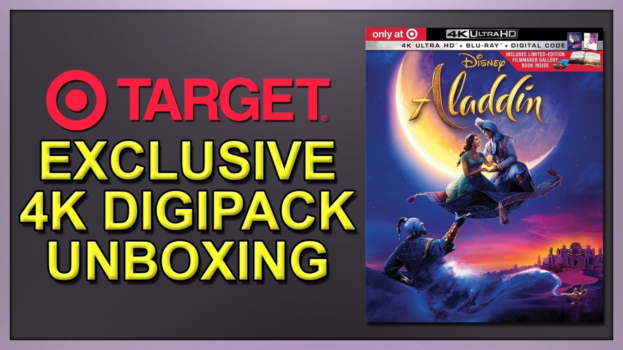 Aladdin (2019) Target Exclusive 4K+2D Blu-ray Digipack Unboxing