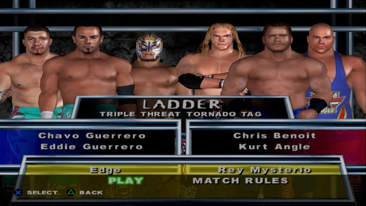 WWE SmackDown! HCTP - ChavoGuerrero,EddieGuereero VS ChrisBenoit,KurtAngle VS Edge,ReyMysterio