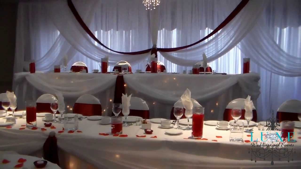 2013 Burgundy and White Wedding Decor by LUXE Weddings and Events