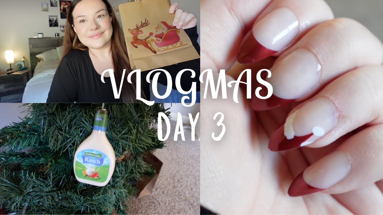 Праздничный рождественский маникюр и косметика (VLOGMAS, День 4)