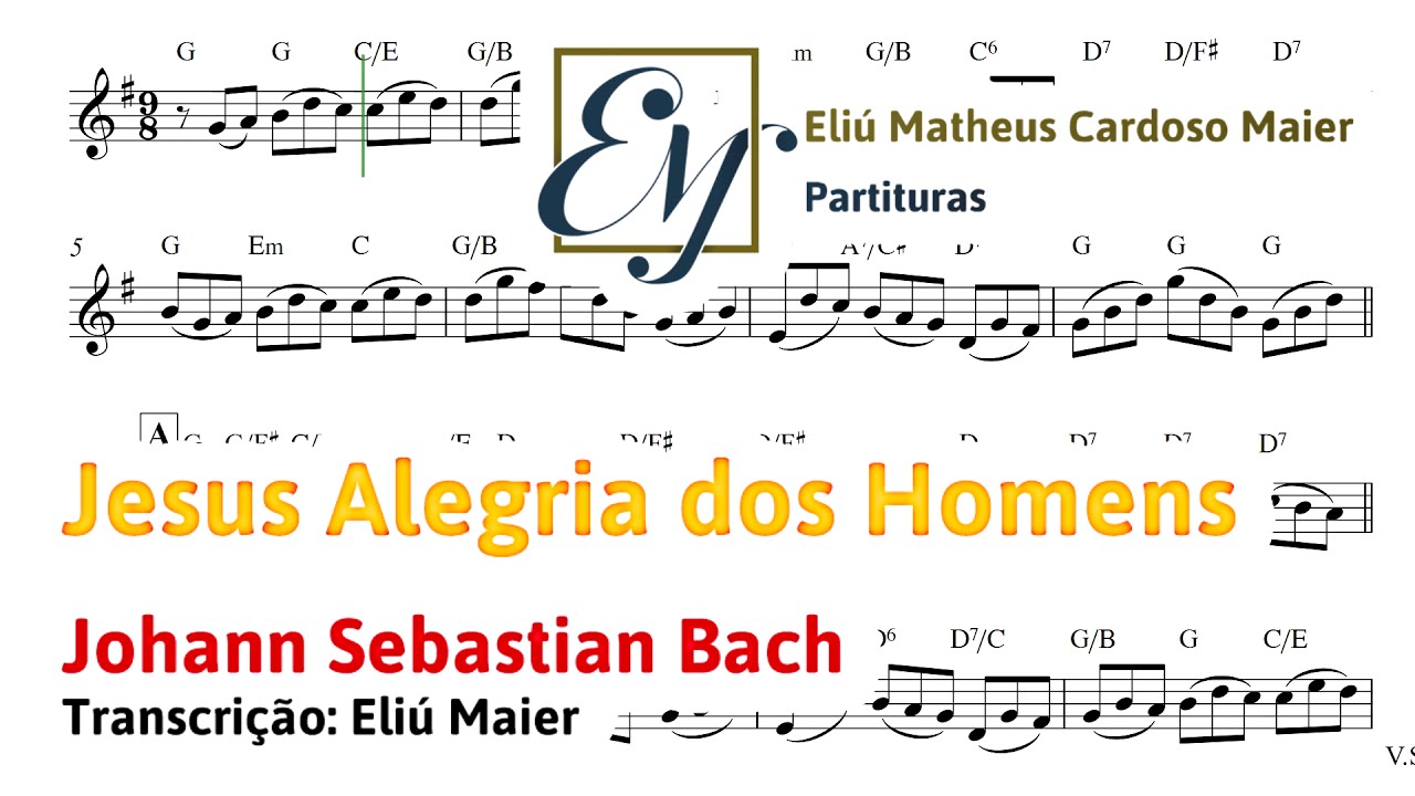 Jesus Alegria dos Homens - Partitura para Violino Solo