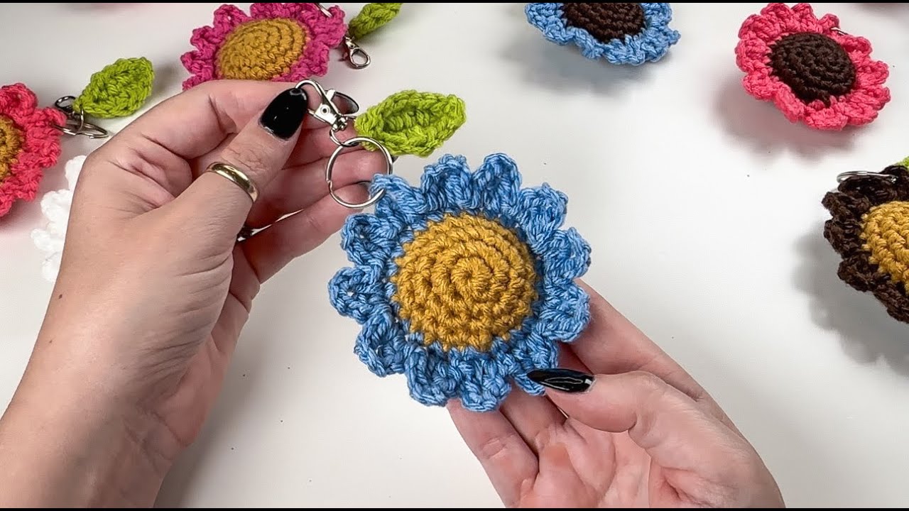 Crochet Flower Keychain